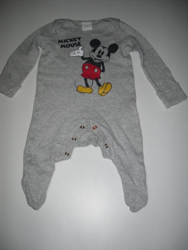 Mickey Mouse Baby Rompersuit Grey